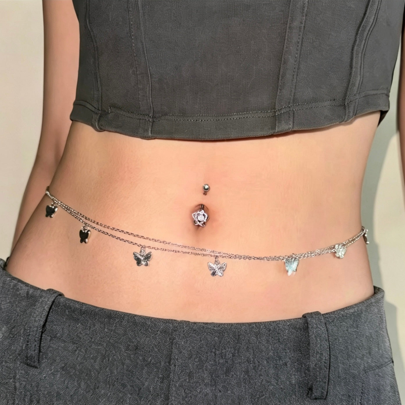 Silver Butterfly Waist Chains