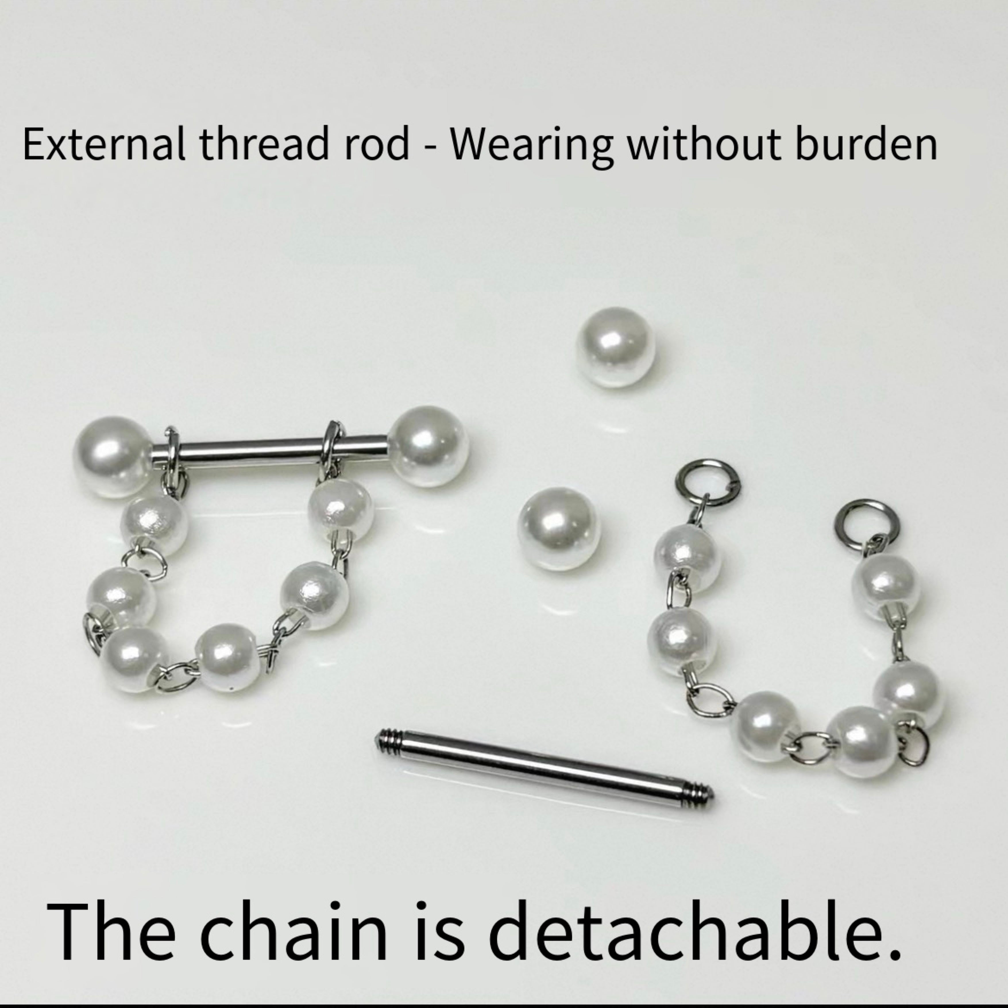 Pearl Tongue Stud Chain