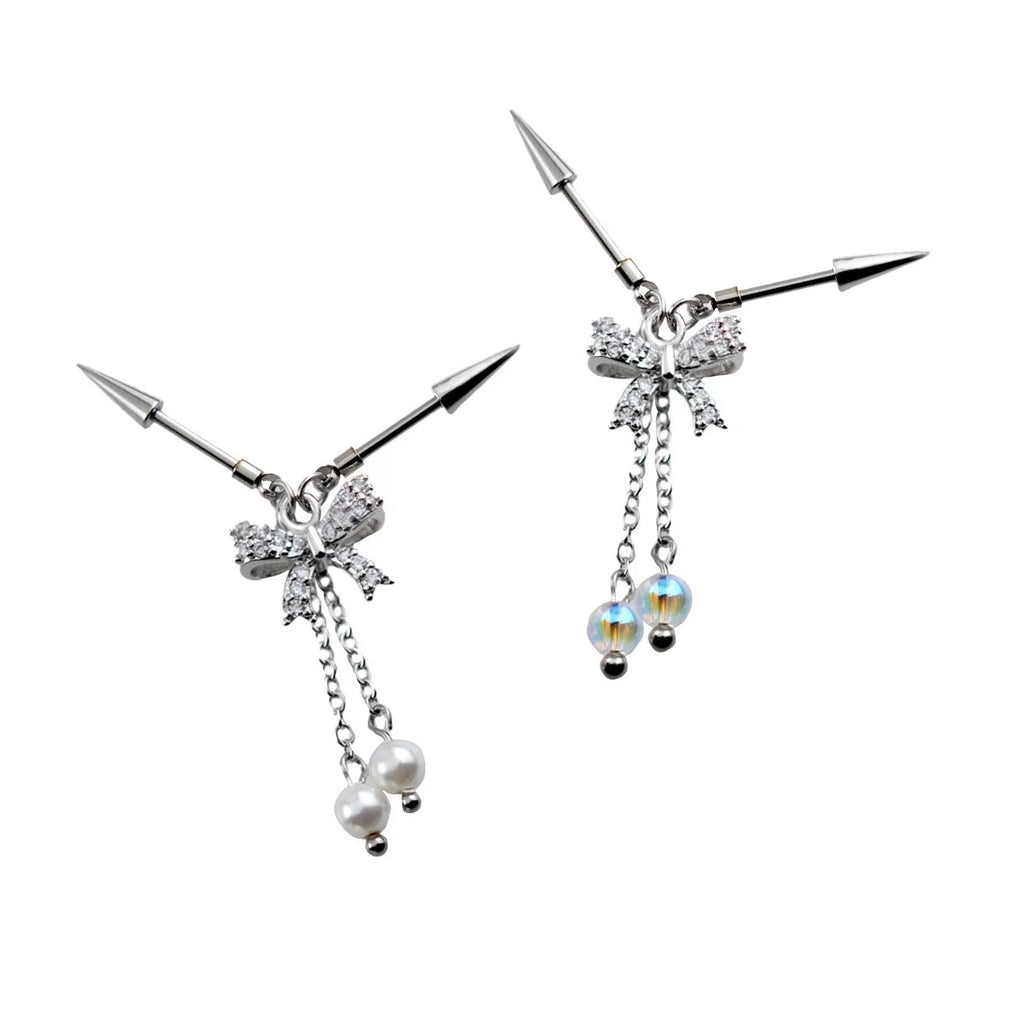 Bow Devil Pointed Earrings