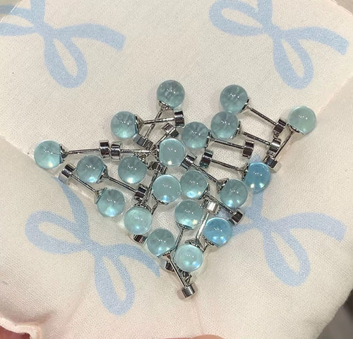 Cool-toned gemstone stud earrings