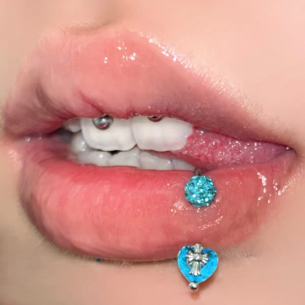 Flashy Heart Shaped Lip Ring