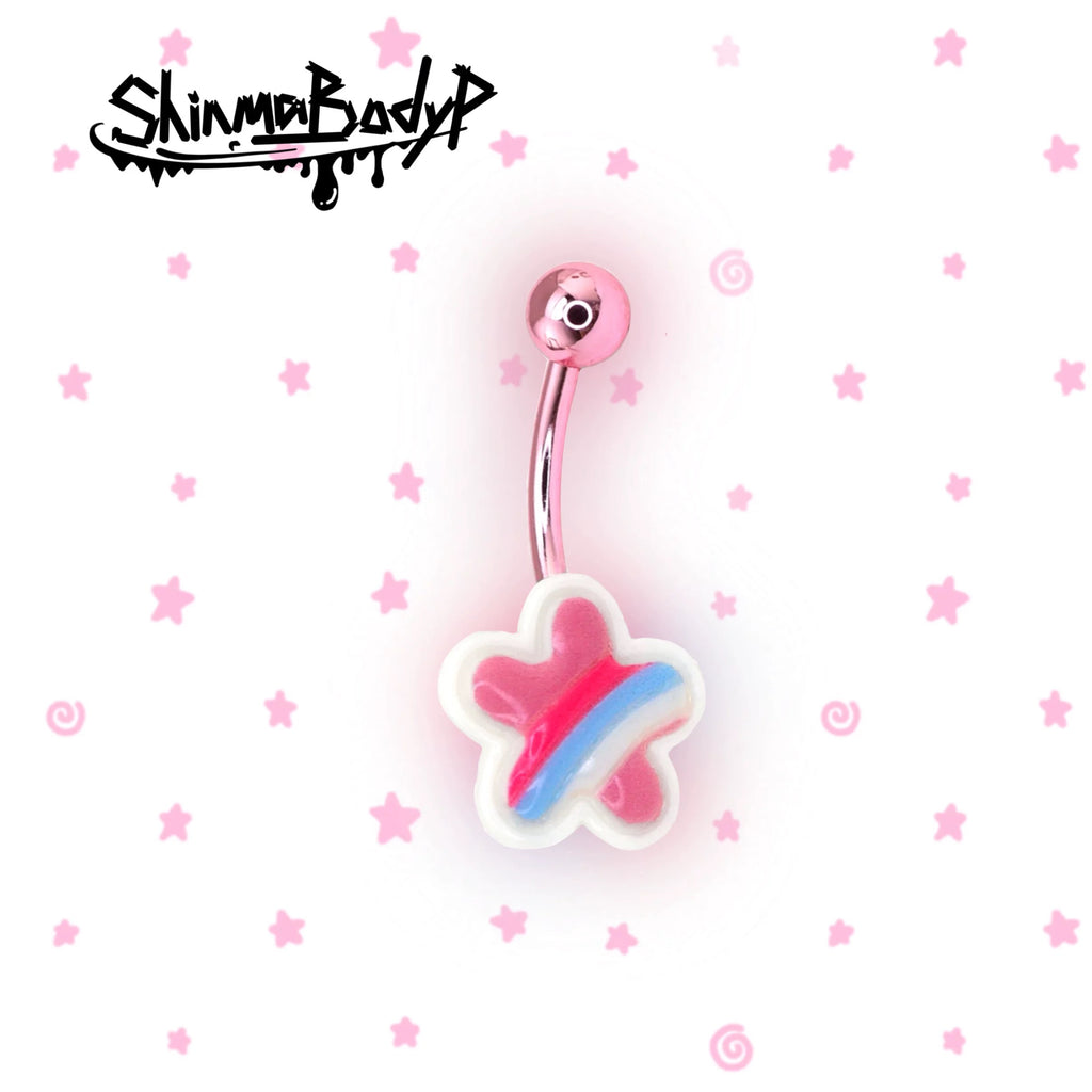 Pink Cherry Blossom Belly Button Stud