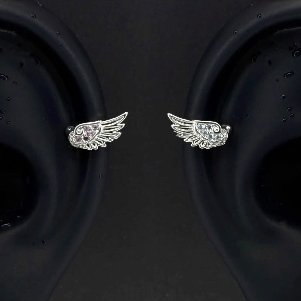 Titanium and Steel Zirconia Wing Studs