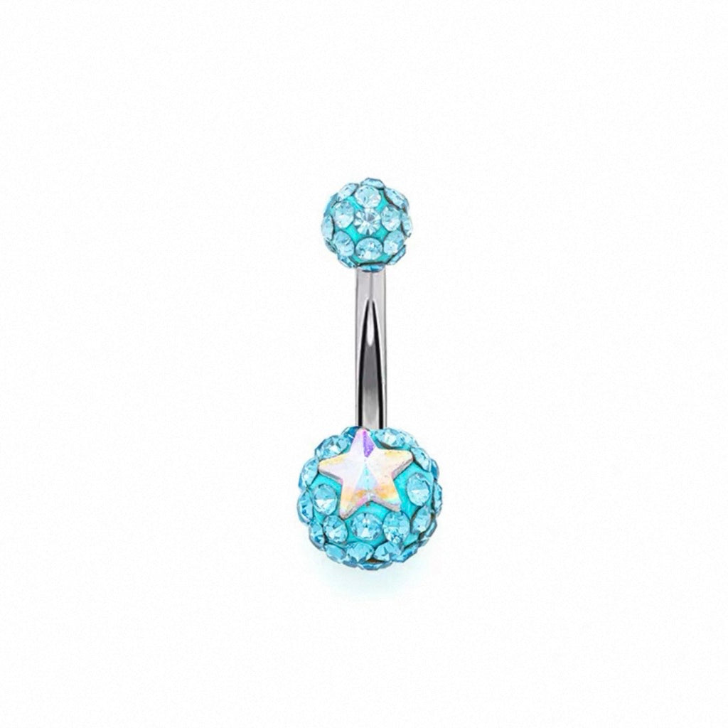 Star Diamond Ball Navel Studs
