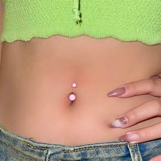 Soft Pink Neon Navel Stud